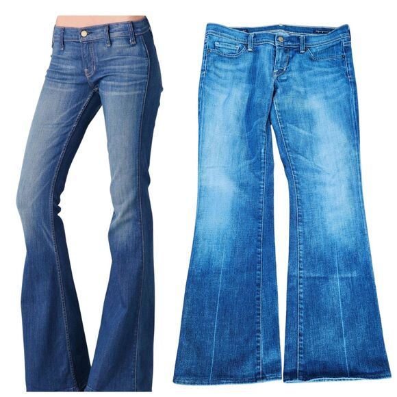 Citizens of Humanity Jeans Size 30 Ingrid 002 Stretch Low Waist Flare Blue denim - Picture 5 of 15